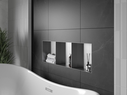 Mexen X-Wall-NR recessed shelf with a flange and shelf 90 x 30 cm, inox - 1911903010S