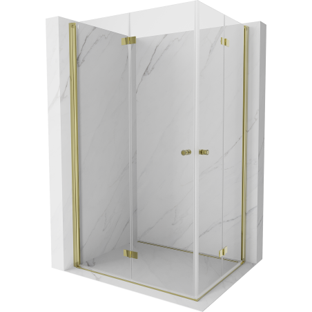 Mexen Mist-F Duo folding shower cabin left 95 x 70 cm, transparent, gold - 8A6-095L-070P-50-00