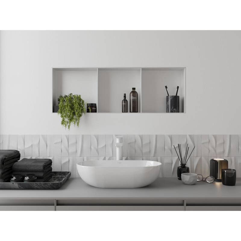 Mexen X-Wall-NR flush-mounted shelf without flange with shelf 90 x 30 cm, white - 1921903010S