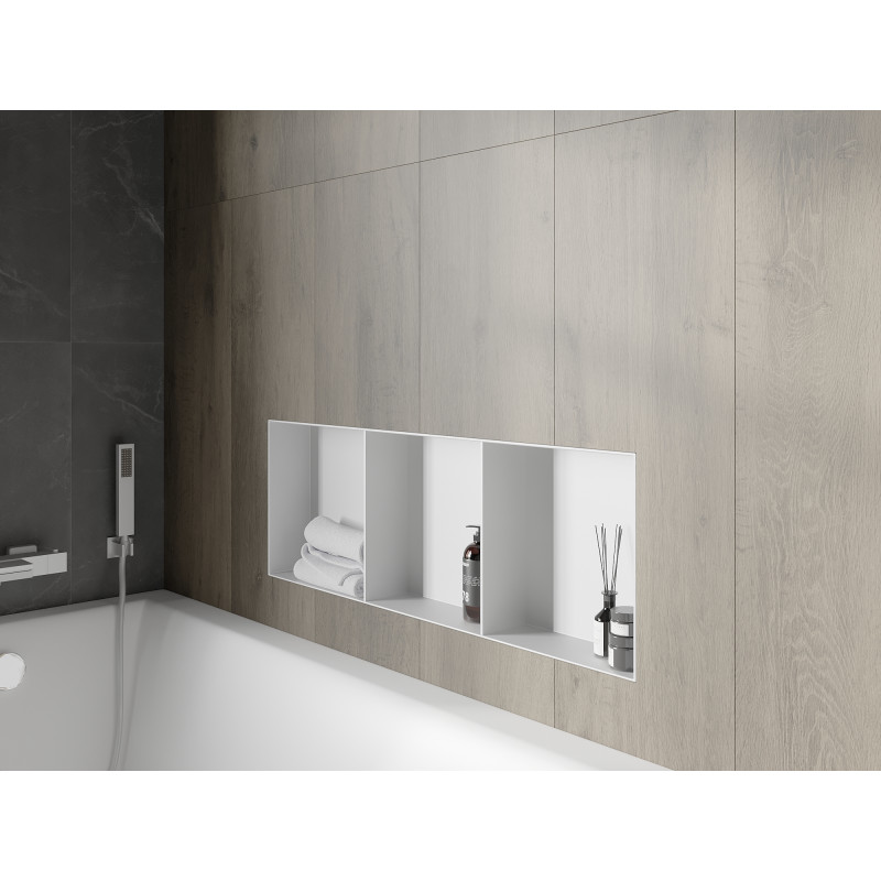 Mexen X-Wall-NR flush-mounted shelf without flange with shelf 90 x 30 cm, white - 1921903010S