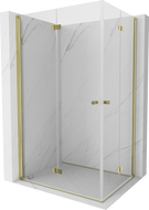 Mexen Mist-F Duo left folded shower enclosure 100 x 75 cm, transparent, gold - 8A6-100L-075P-50-00