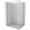 Mexen Mist-F Duo Foldable Shower Cab Left 110 x 75 cm, Transparent, Gold - 8A6-110L-075P-50-00