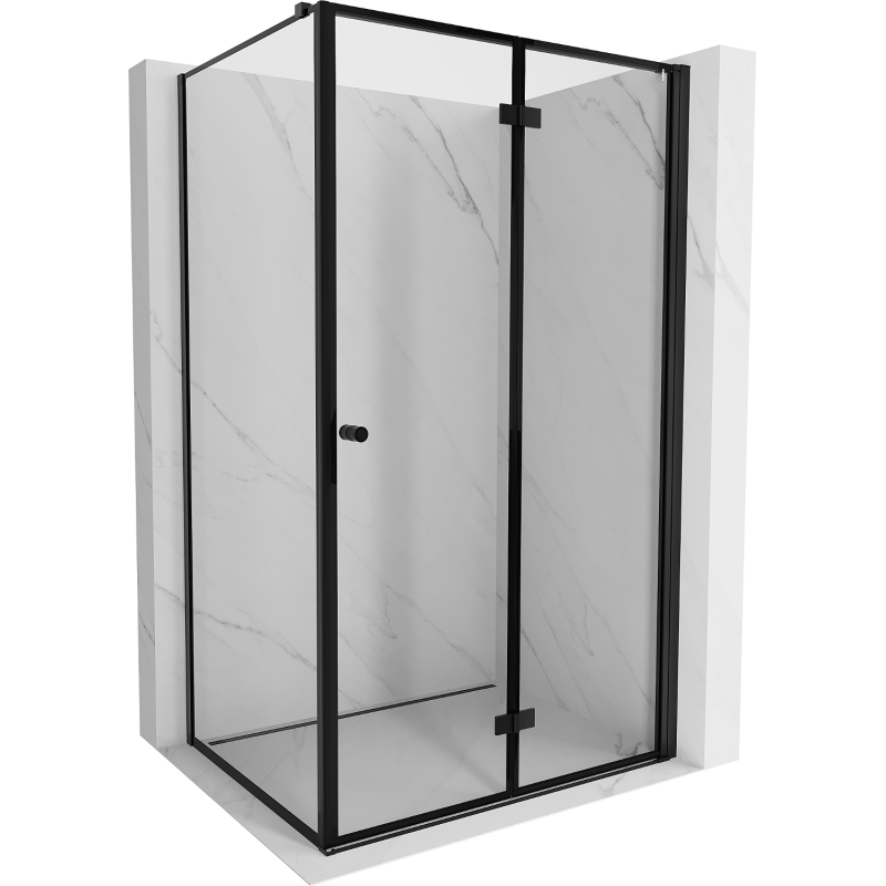 Mexen Mist-F T folding shower enclosure right 95 x 90 cm, black frame, black - 8A6T-095-090-70-70-P