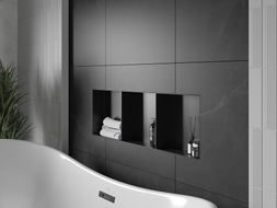 Mexen X-Wall-NR recessed shelf without flange with shelf 90 x 30 cm, black - 1971903010S