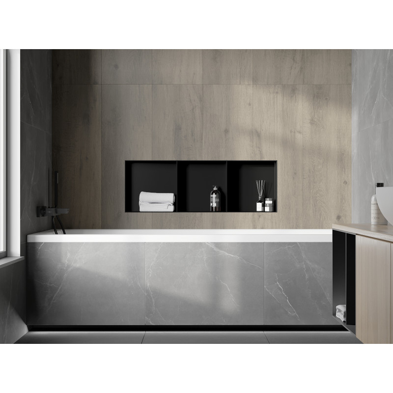 Mexen X-Wall-NR recessed shelf without flange with shelf 90 x 30 cm, black - 1971903010S