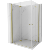 Mexen Mist-F Duo Left Folding Shower Enclosure 100 x 80 cm, Transparent, Gold - 8A6-100L-080P-50-00