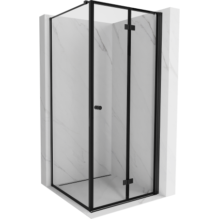 Mexen Mist-F folding shower cabin right 110 x 110 cm, black frame, black - 8A6T-110-110-70-70-P