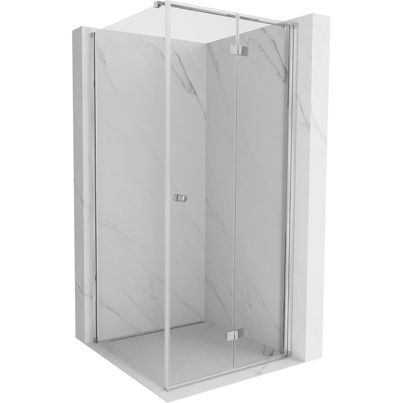 Mexen Mist-F folding shower enclosure right 80 x 80 cm, transparent, chrome - 8A6T-080-080-01-00-P