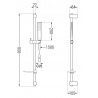 Mexen DF72 sliding shower set, Chrome - 785724582-00