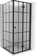 Mexen Mist-F folding shower cabin right 75 x 75 cm, black grid, black - 8A6T-075-075-70-77-P