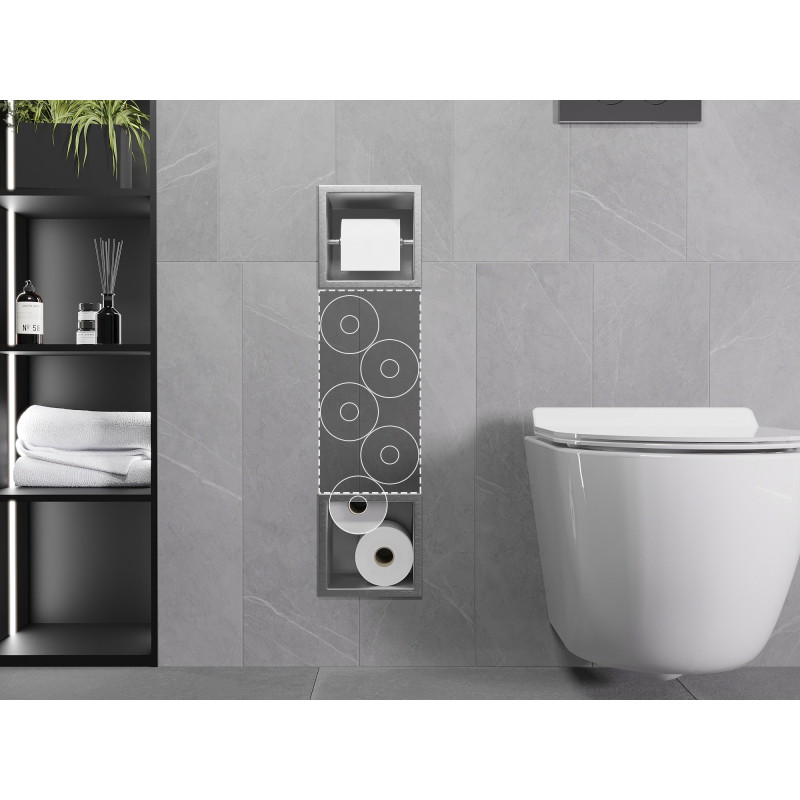 Mexen X-Wall-BP toilet paper holder with magazine, inox - 1914