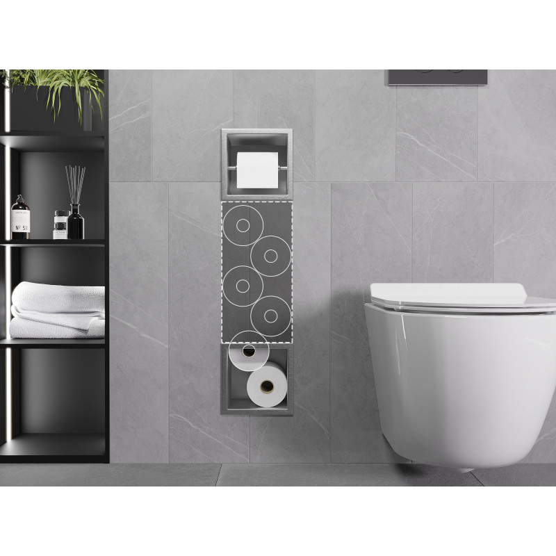 Mexen X-Wall-BP toilet paper holder with magazine rack, inox - 1914
