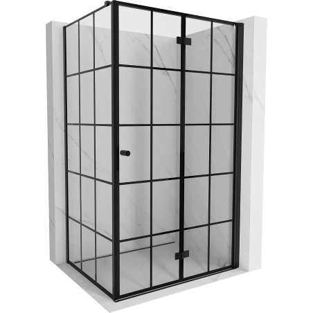 Mexen Mist-F folding shower cabin right 120 x 75 cm, black grid, black - 8A6T-120-075-70-77-P