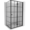 Mexen Mist-F folding shower cabin right 120 x 75 cm, black grid, black - 8A6T-120-075-70-77-P