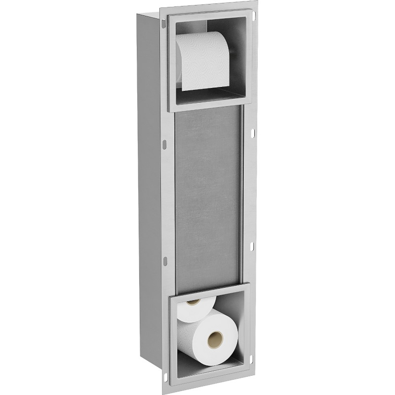Mexen X-Wall-BP toilet paper holder with magazine, inox - 1914