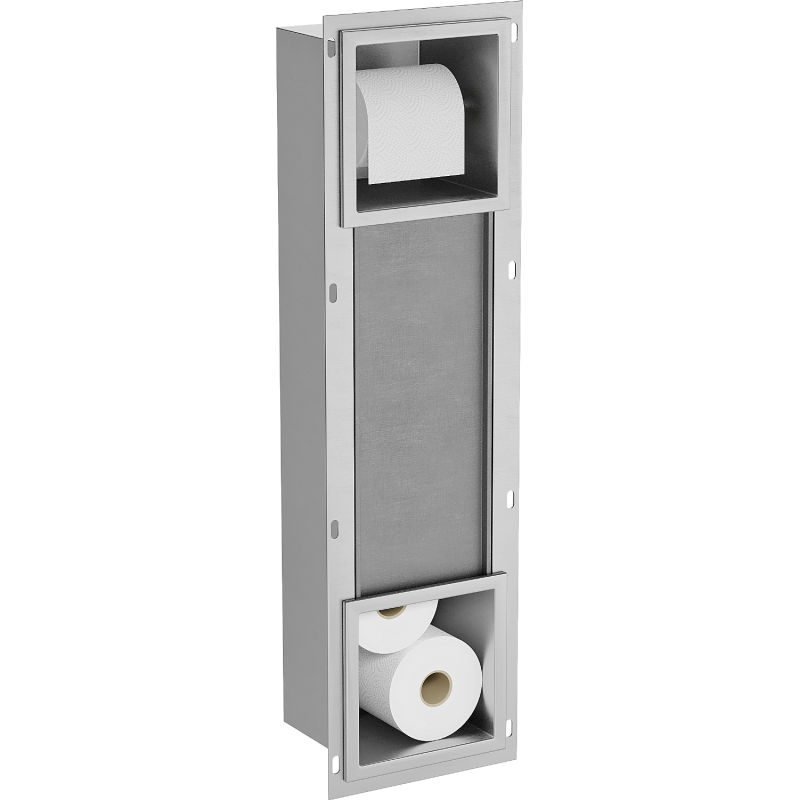 Mexen X-Wall-BP toilet roll holder with magazine, inox - 1914