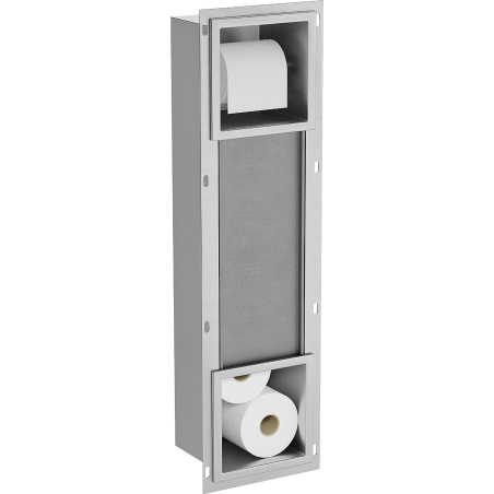Mexen X-Wall-BP toilet paper holder with magazine rack, inox - 1914