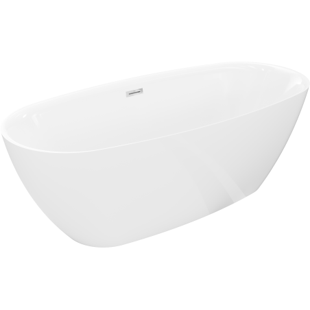 Mexen Luvo Slim freestanding bathtub 170 x 75 cm, white, chrome overflow - 52801707500-01