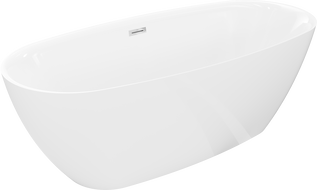 Mexen Luvo Slim freestanding bathtub 170 x 75 cm, white, chrome overflow - 52801707500-01