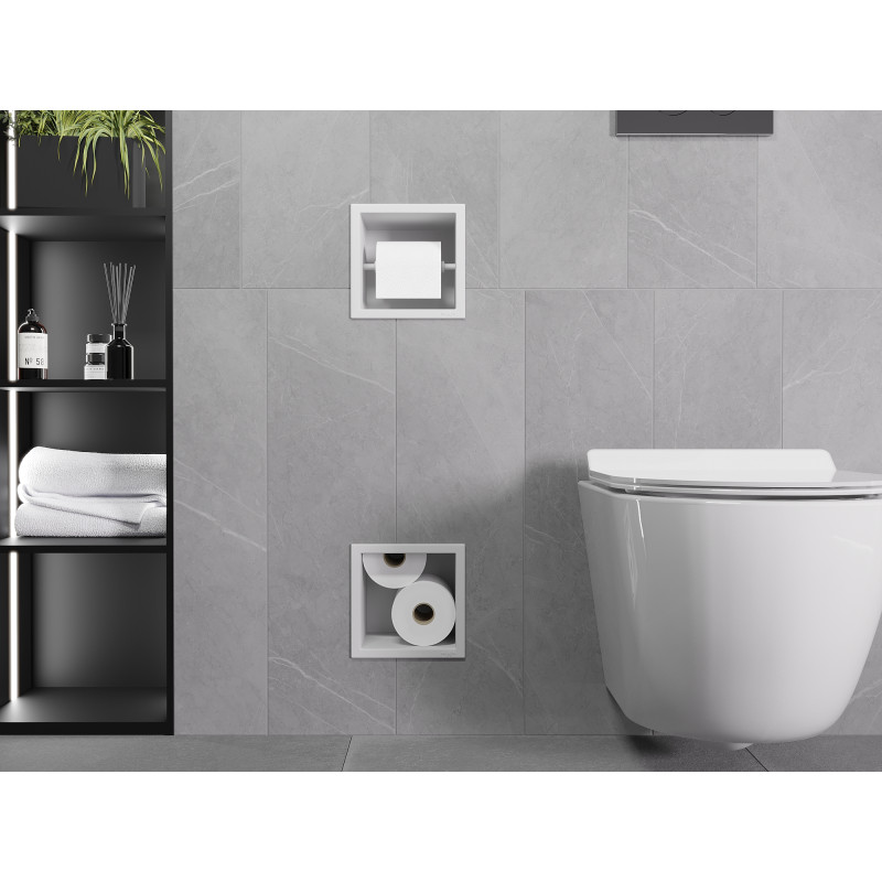 Mexen X-Wall-BP toilet paper holder with magazine rack, white - 1924