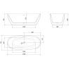 Mexen Luvo Slim freestanding bathtub 170 x 75 cm, white, chrome overflow - 52801707500-01