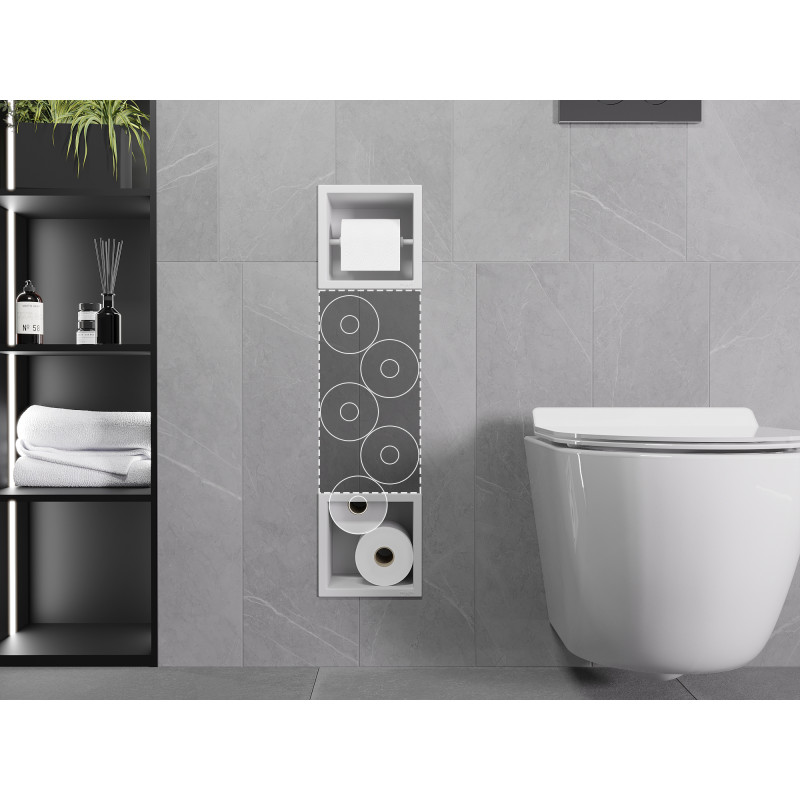 Mexen X-Wall-BP toilet paper holder with magazine rack, white - 1924