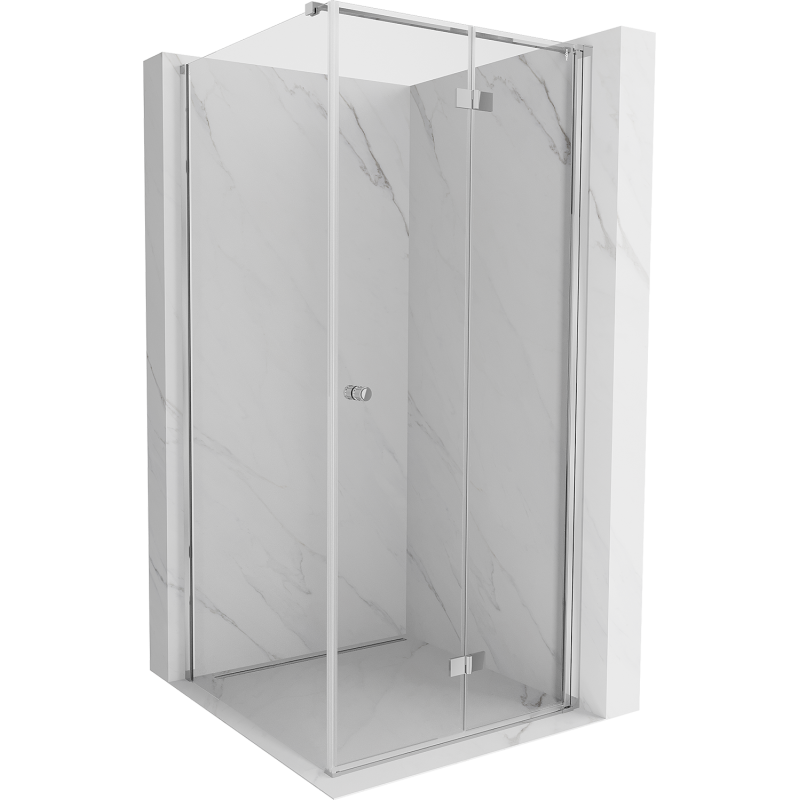 Mexen Mist-F 85 x 85 cm Right Folding Shower Enclosure, Transparent, Chrome - 8A6T-085-085-01-00-P