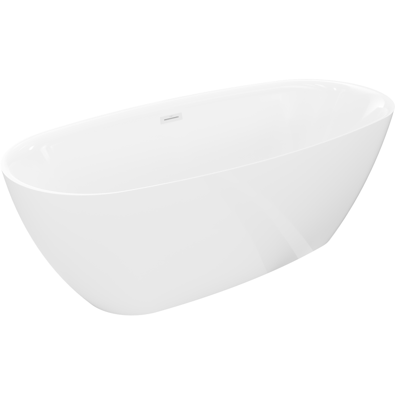 Mexen Luvo Slim 170 x 75 cm Free-standing Bath, White, White Overflow - 52801707500-20
