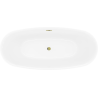 Mexen Luvo Slim freestanding bath 170 x 75 cm, white, gold overflow - 52801707500-50