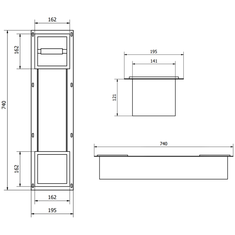 Mexen X-Wall-BP toilet roll holder with magazine, black - 1974
