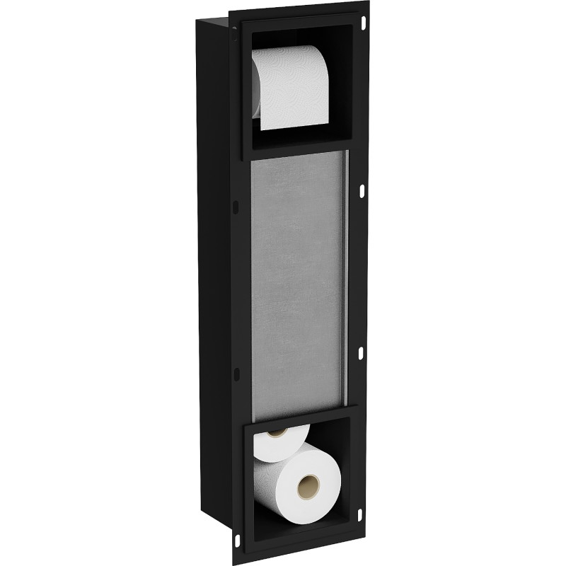 Mexen X-Wall-BP toilet paper holder with magazine, black - 1974