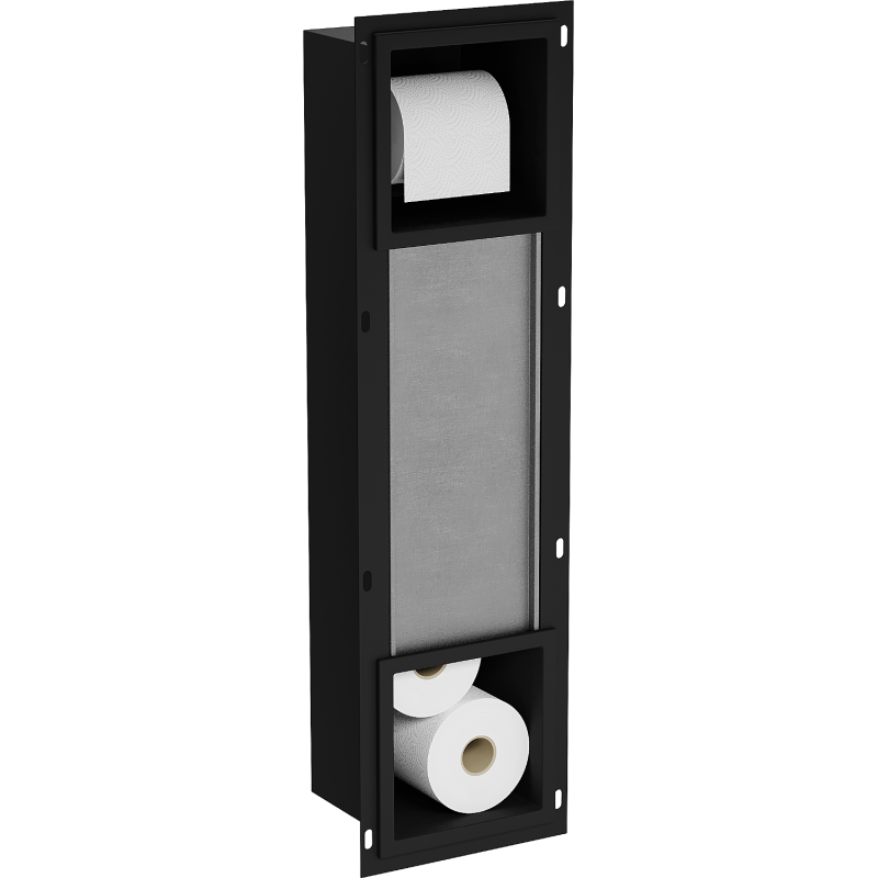 Mexen X-Wall-BP toilet paper holder with magazine rack, black - 1974