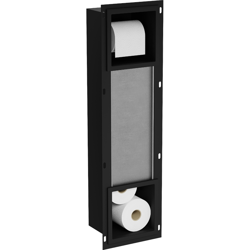 Mexen X-Wall-BP toilet roll holder with magazine, black - 1974