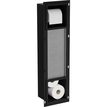 Mexen X-Wall-BP toilet paper holder with magazine rack, black - 1974
