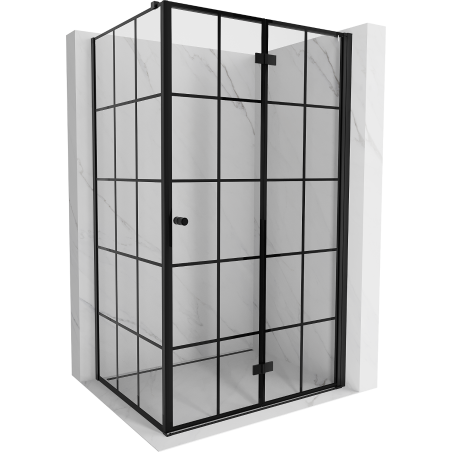 Mexen Mist-F folding shower enclosure right 100 x 90 cm, black grid, black - 8A6T-100-090-70-77-P