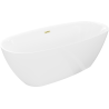 Mexen Luvo Slim freestanding bathtub 170 x 75 cm, white, brushed gold overflow - 52801707500-55