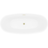 Mexen Luvo Slim freestanding bathtub 170 x 75 cm, white, overflow brushed gold - 52801707500-55