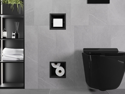 Mexen X-Wall-BP toilet paper holder with magazine rack, black - 1974