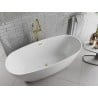Mexen Luvo Slim freestanding bathtub 170 x 75 cm, white, overflow brushed gold - 52801707500-55