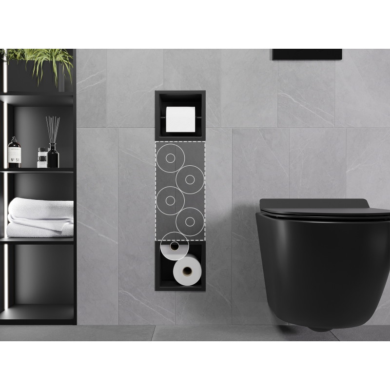 Mexen X-Wall-BP toilet paper holder with magazine, black - 1974
