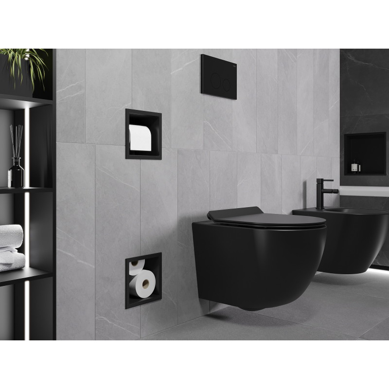 Mexen X-Wall-BP toilet paper holder with magazine, black - 1974