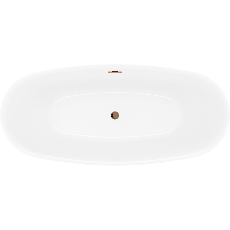 Mexen Luvo Slim freestanding bath 170 x 75 cm, white, rose gold overflow - 52801707500-60