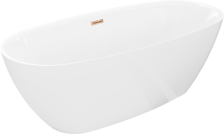 Mexen Luvo Slim freestanding bath 170 x 75 cm, white, rose gold overflow - 52801707500-60