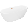 Mexen Luvo Slim freestanding bathtub 170 x 75 cm, white, brushed gun gray overflow - 52801707500-66