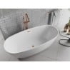 Mexen Luvo Slim freestanding bathtub 170 x 75 cm, white, brushed gun gray overflow - 52801707500-66