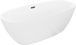 Mexen Luvo Slim freestanding bathtub 170 x 75 cm, white, black overflow - 52801707500-70