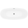 Mexen Luvo Slim freestanding bathtub 170 x 75 cm, white, black overflow - 52801707500-70