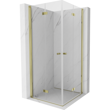 Mexen Mist-F Duo 100 x 100 cm Foldable Shower Enclosure, Transparent, Gold - 8A6-100L-100P-50-00