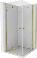Mexen Mist-F Duo 100 x 100 cm Foldable Shower Enclosure, Transparent, Gold - 8A6-100L-100P-50-00