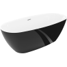 Mexen Luvo Slim freestanding bathtub 170 x 75 cm, white/black, chrome overflow - 52801707575-01